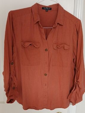 Velvet Heart Brick Orange Women's Casual Top
